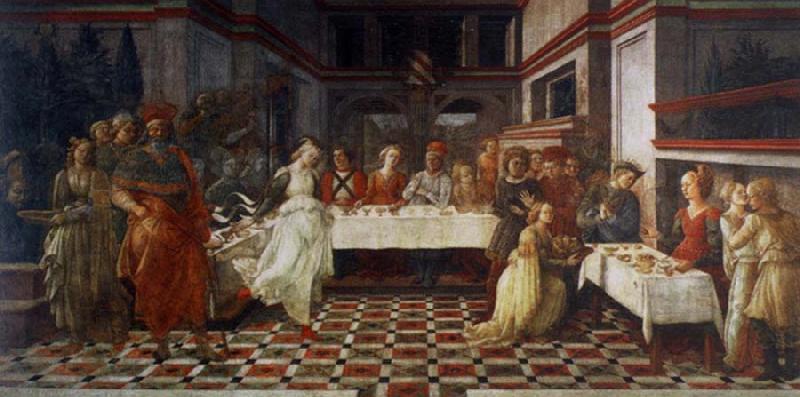 Fra Filippo Lippi scenes out of life Johannes of the Taufer the guest meal of the here ode Spain oil painting art